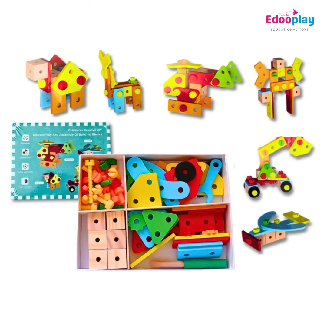 STEM Wooden Screwdriver Building Set – Educational Construction Toy for Kids